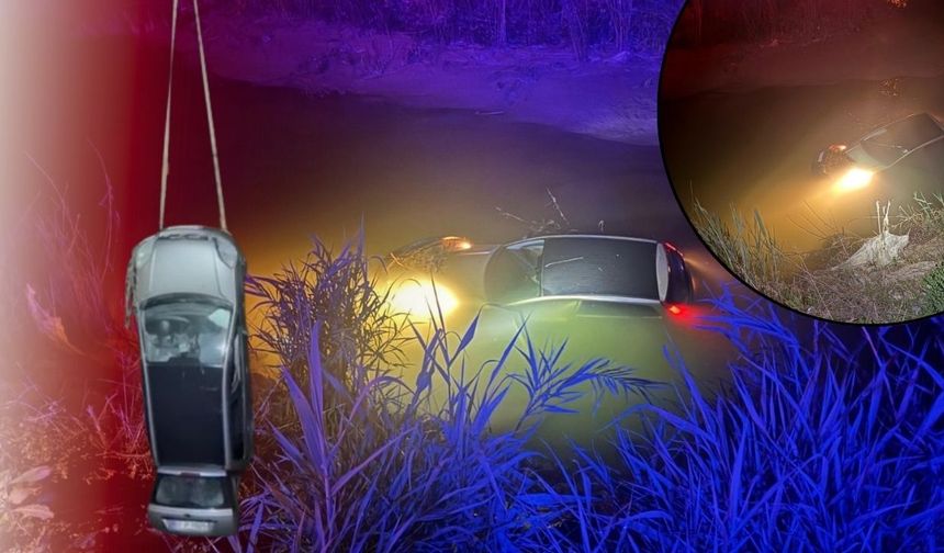 Antalya'da otomobil dereye uçtu! Sürücü zor kurtarıldı