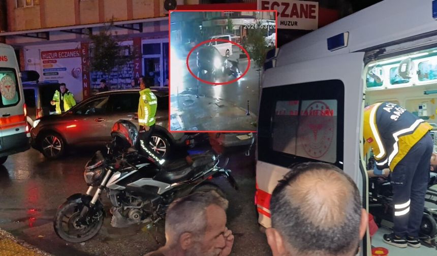 Antalya'da motosiklet otomobille çarpıştı! O anlar kamerada
