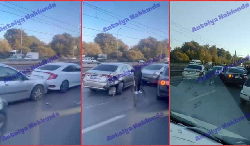 Antalya'da zincirleme kaza: 7 araç birbirine girdi!