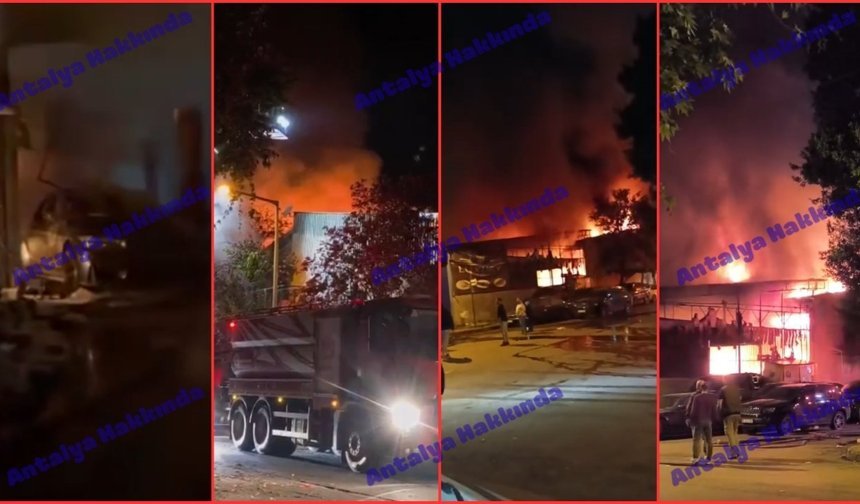 Antalya'da sanayide feci yangın! İşte yangına ait görüntüler