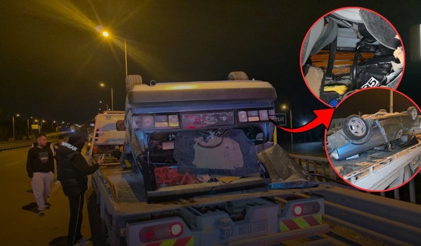 Antalya'da mucize kaza: Takla atan araçtan burunları kanamadan çıktılar!