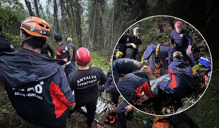 Antalya'da uçurumda can pazarı: Çobanın duyduğu çığlık hayat kurtardı!