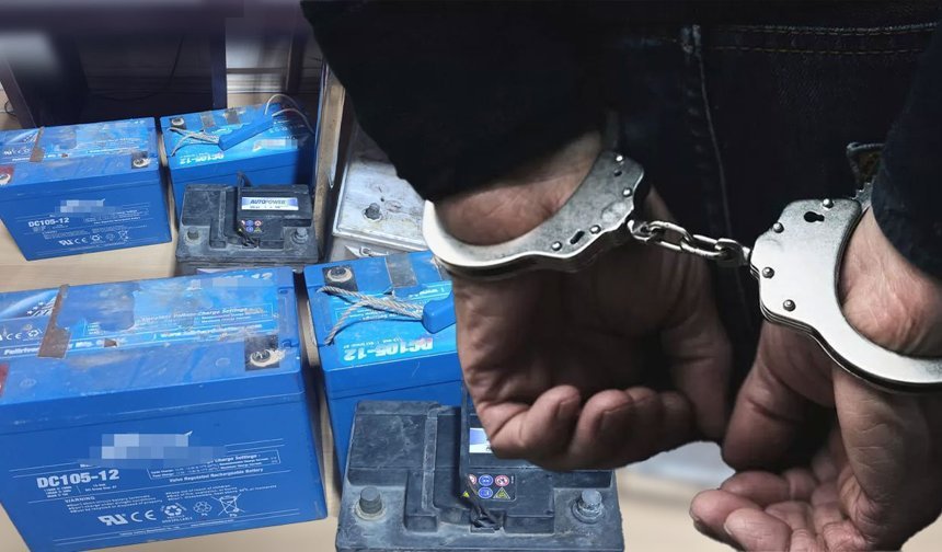 Antalya'da akü hırsızlığı yapan şüpheliler yakalandı!