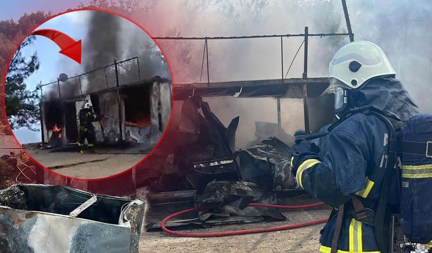 Antalya'da işçilerin kaldığı konteynerde yangın paniği!