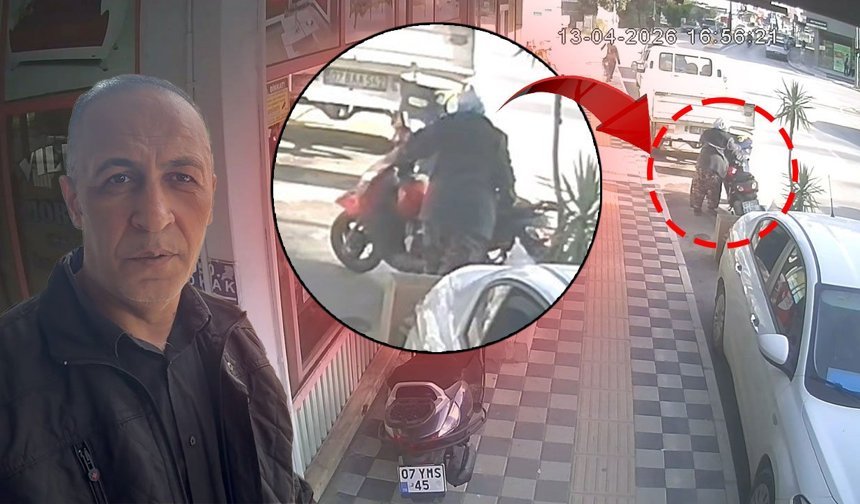 Antalya'da büfe önünde şok hırsızlık: Saniyeler içinde çalıp kaçtı!