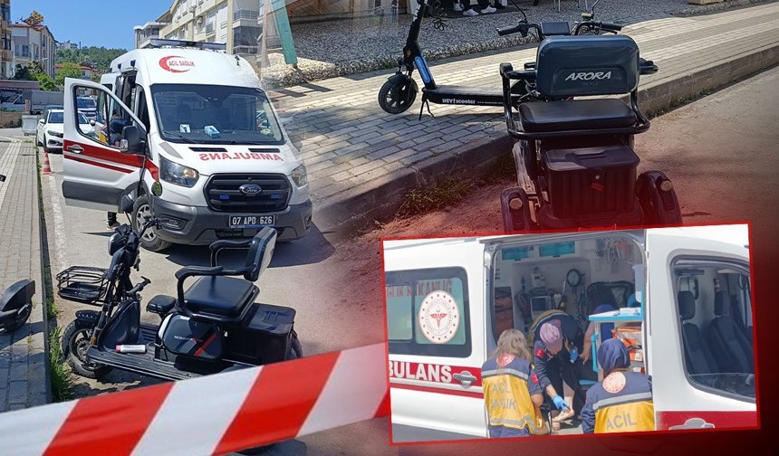 Antalya'da elektrikli bisiklet devrildi: Sürücüsü hafif yaralandı