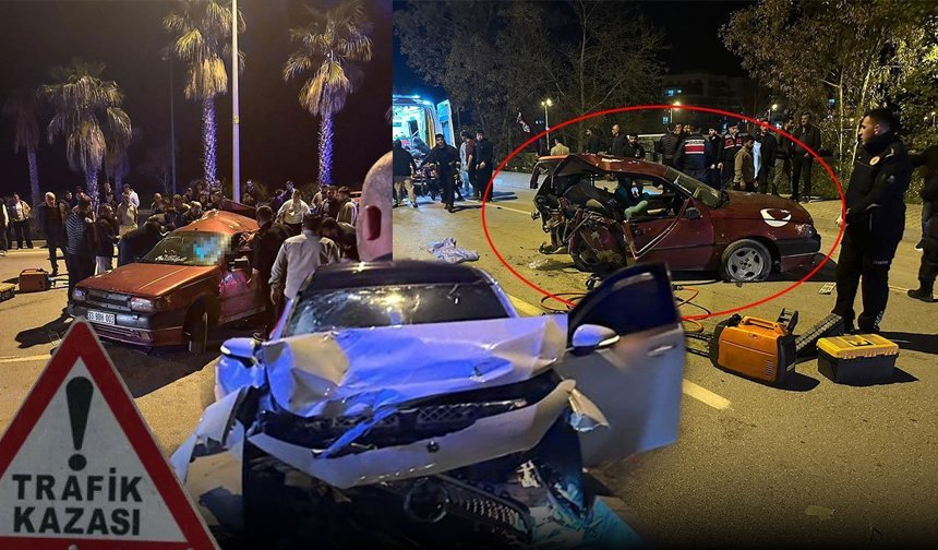 Antalya'da feci kazada otomobil ikiye ayrıldı: 1 ölü, 5 yaralı