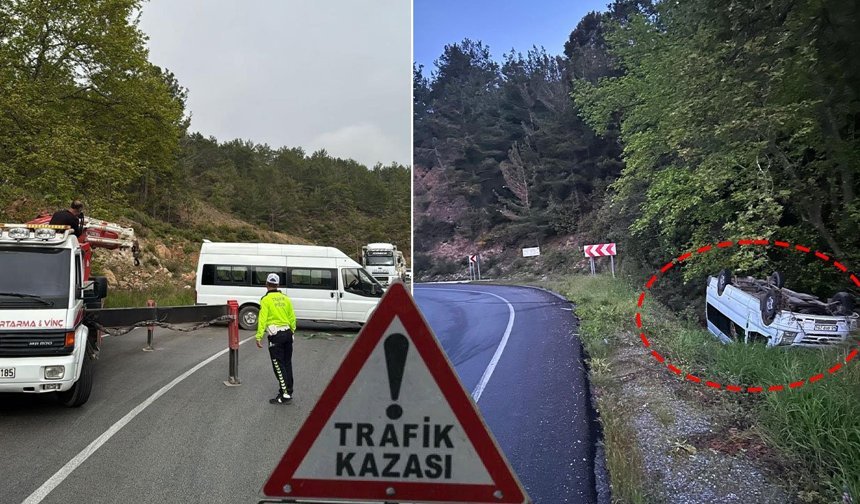 Antalya'da minibüs yoldan çıktı: 2 kişi yaralandı