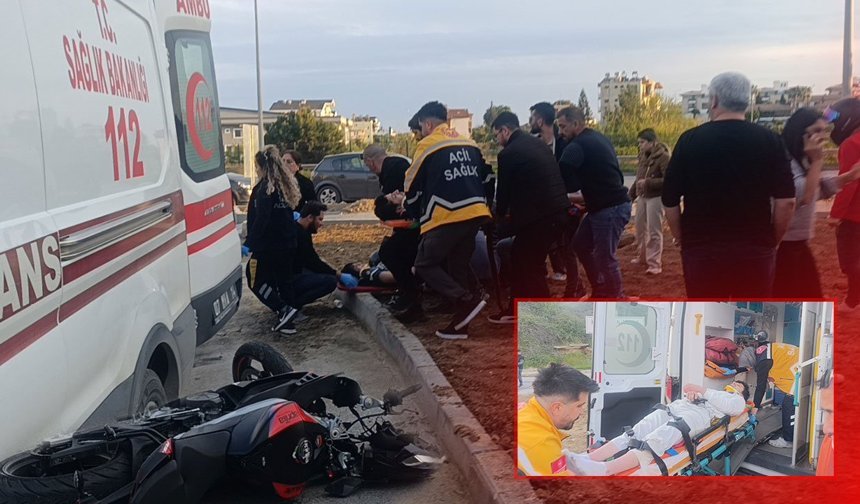 Antalya'da ölümden döndüler: Motosiklet 20 metre savruldu, 2 yaralı