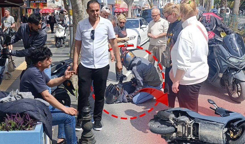Antalya'da ölümden döndü: Motosiklet sürücüsü metrelerce sürüklendi