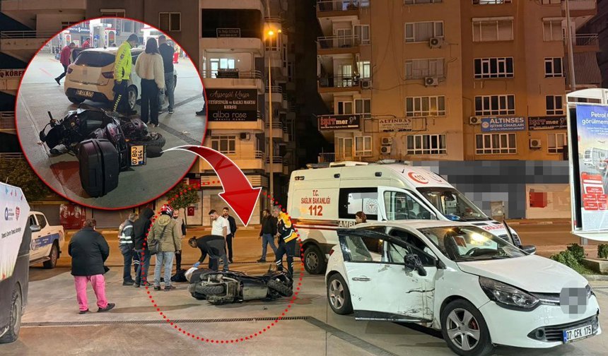 Antalya'da korkutan kaza: Motosiklet sürücüsü yaralandı