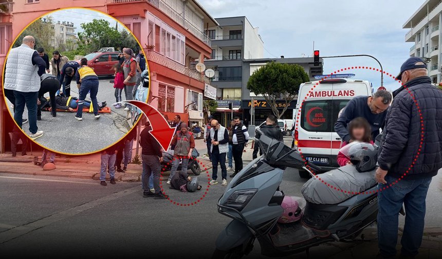 Antalya'da motosiklete çarpıp kaçtı: Anne yaralandı küçük çocuk gözyaşlarına boğuldu!