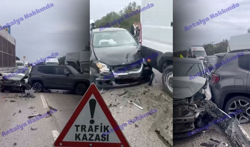 Antalya-Serik yolunda zincirleme kaza! Yaralılar var