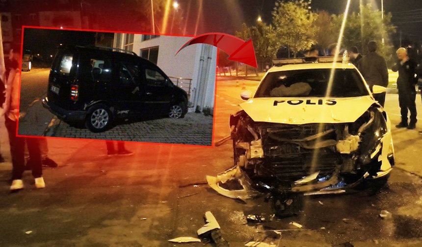Antalya’da polis aracıyla çarpışan sürücü kaçtı!