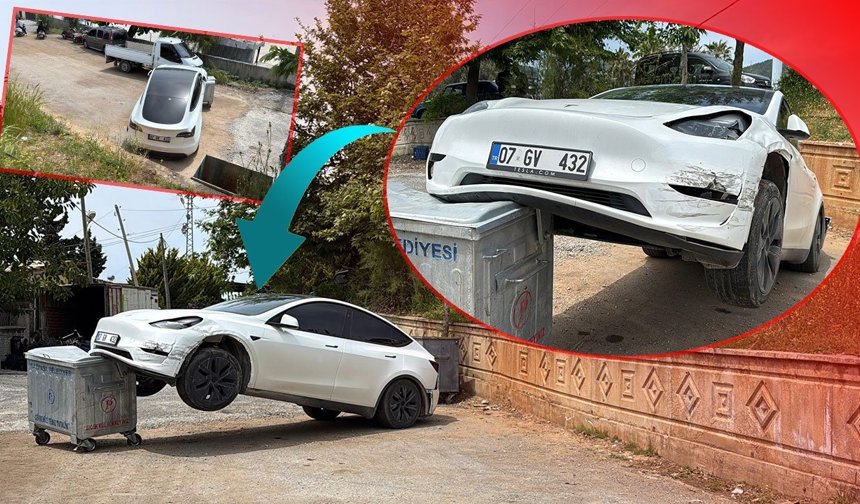 Antalya'da korkutan kaza: Tesla okul bahçesine düştü, 3 yaralı