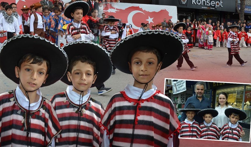 Antalya'da kovboy kıyafetli üçüzlere 23 Nisan'da büyük ilgi