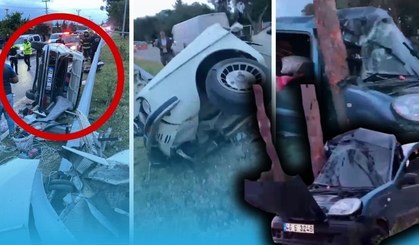 Antalya-Mersin karayolunda şok görüntü! Otomobil ikiye bölündü!