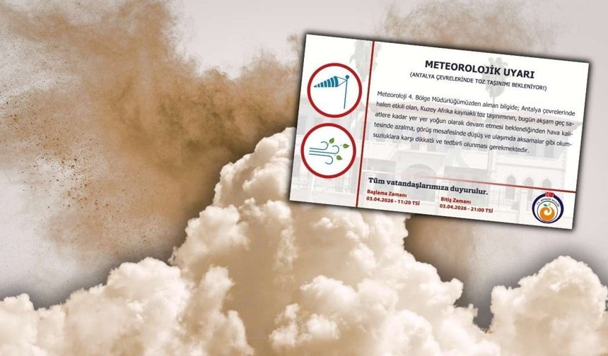 Antalyalılar dikkat! Gökyüzü tozla kaplanacak