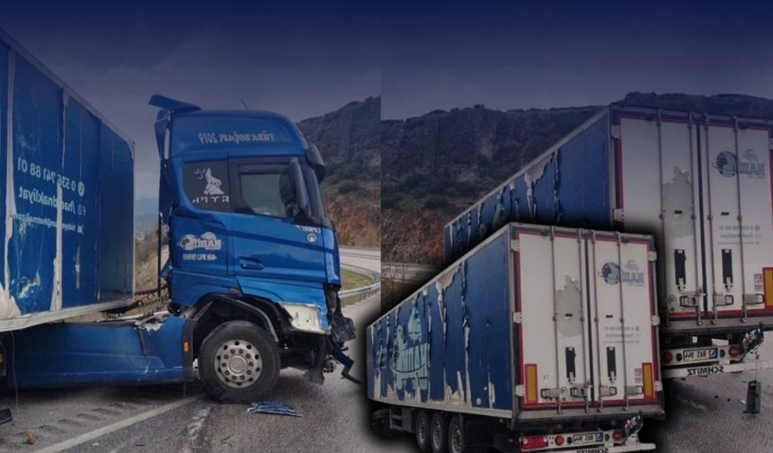 Antalya yolunda tır bariyerlere saplandı: Sürücü yaralı