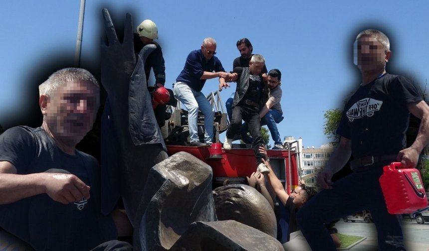 Antalya'da heykel üstünde kendini yakmaya çalışmıştı: Detaylar belli oldu