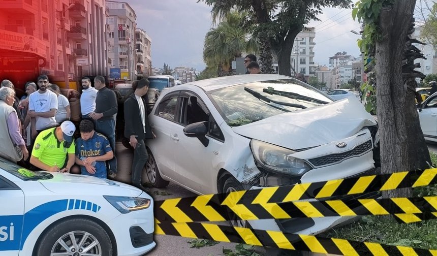 Antalya'da olası bir faciadan kaçmak için ağaca çarptı