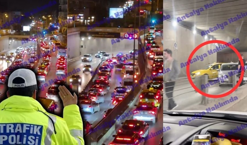 Antalya'da 'kaza kilidi' Trafik felç oldu