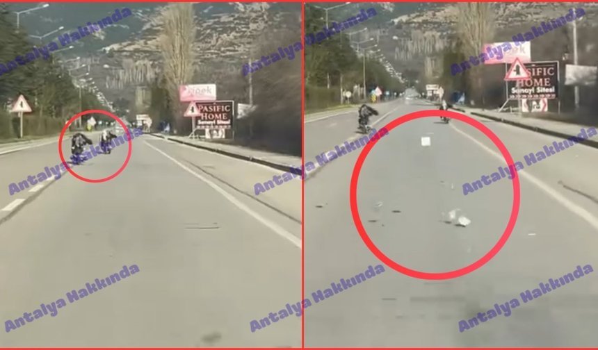 Antalya-Isparta yolunda tehlikeli sürüş: Paralar havada uçuştu!