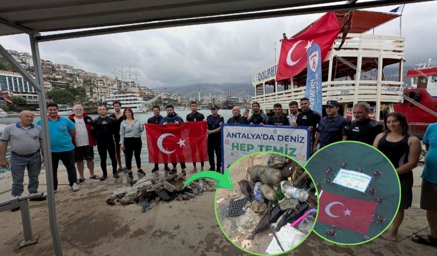 Antalya Alanya'da deniz dibinden şaşırtan atıklar çıkarıldı!
