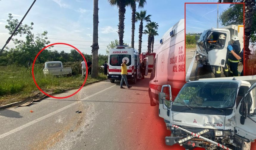 Antalya'da iki kamyonet çarpıştı: 1ağır yaralı!