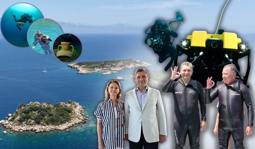 Antalya Valisi Hulusi Şahin koruma altındaki Üç Adalar’da dalış yaptı!