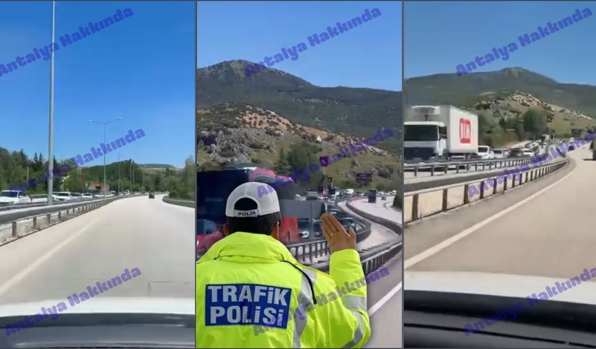 Bayram tatili bitti, Antalya yolunda kilometrelerce araç kuyruğu oluştu!