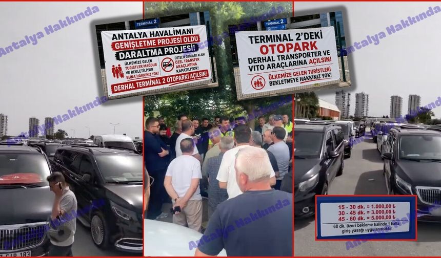 Antalya Havalimanı’nda eylem hazırlığı: Yüzlerce araç ANFAŞ'ta toplandı!