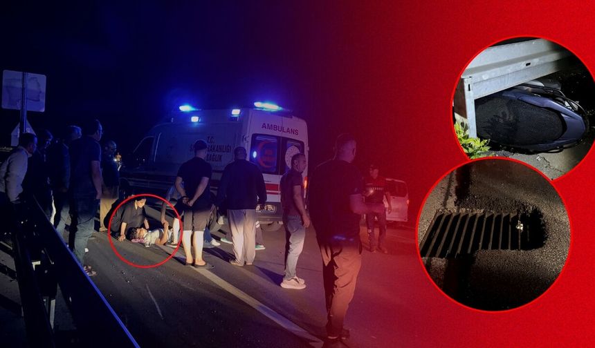 Antalya'da mazgal nedeniyle bariyere çarpan motosikletli ağır yaralandı!