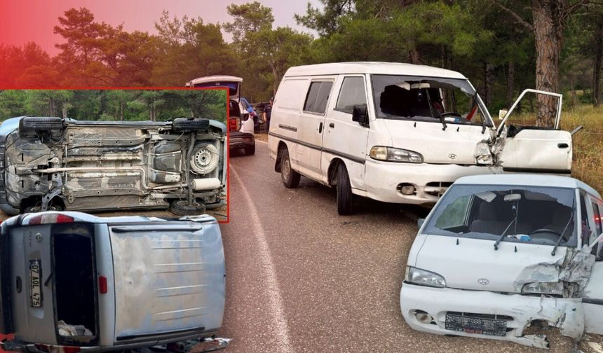 Antalya'da takla atarak ters döndü: 3 kişi yaralandı!