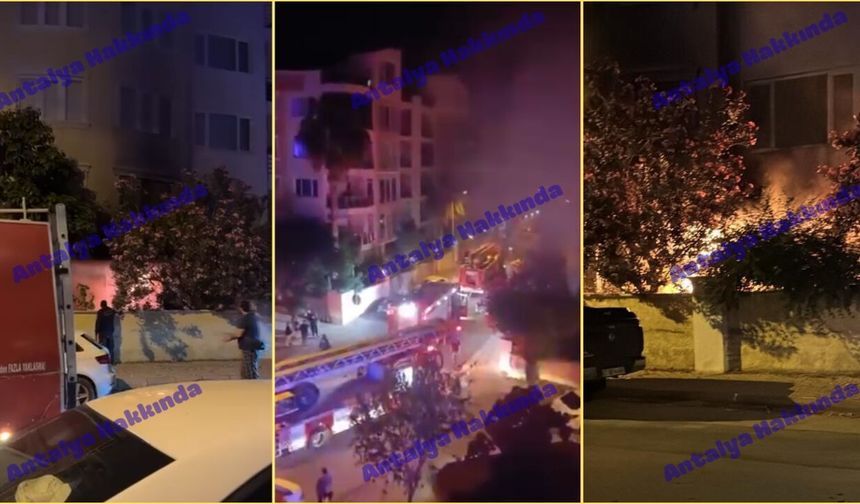 Antalya'da yanan evden pencereleri kırıp çıktılar!
