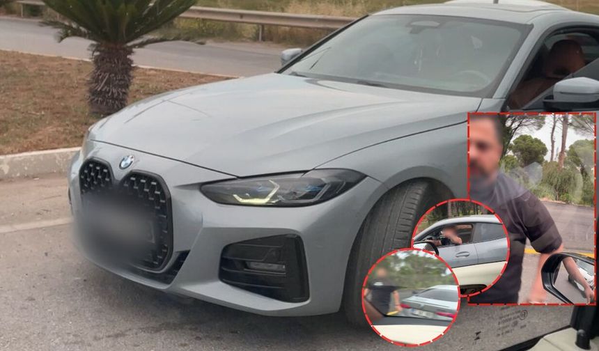 Antalya'da maganda sürücü yol kesti! O anlar kamerada