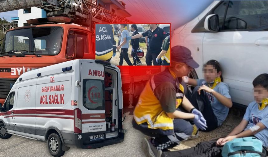 Antalya’da okul servisi devrildi: 6 öğrenci yaralı!