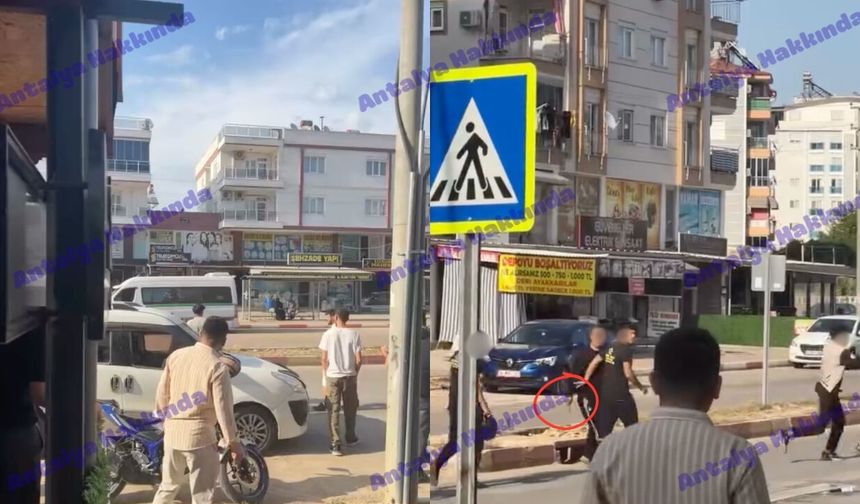 Antalya'da iki grup arasında bıçaklı kavga çıktı! İşte o anlar