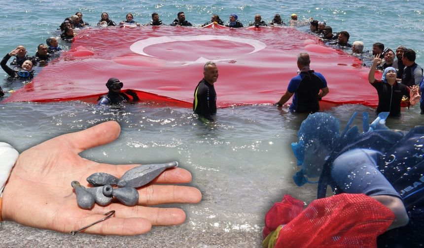 Antalya’da deniz dibinden yaklaşık 20 ton atık çıkarıldı!