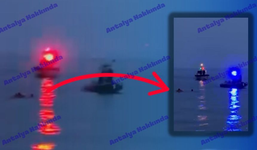 Antalya’da simitle denize açılan iki kişi mahsur kaldı! İşte o anlar