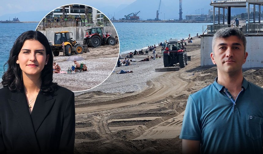 Antalya sahilinde tartışmalı çalışma: Bu görüntüler tepki çekti!