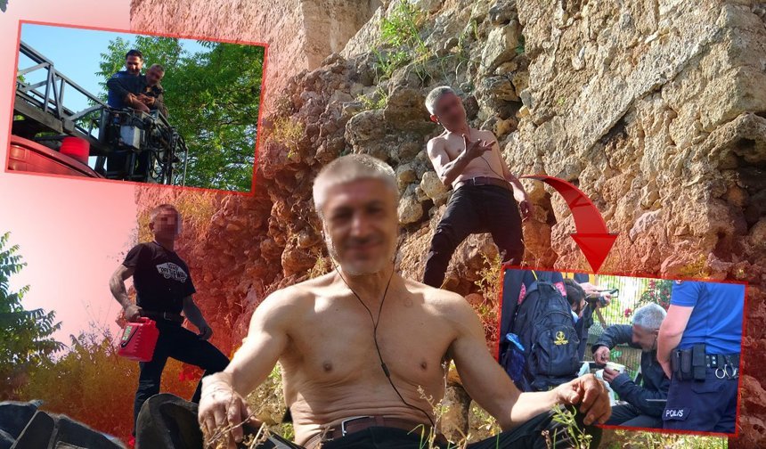 Antalya'da anıttan sonra bu kez surlara çıktı: Çorbayla ikna edildi