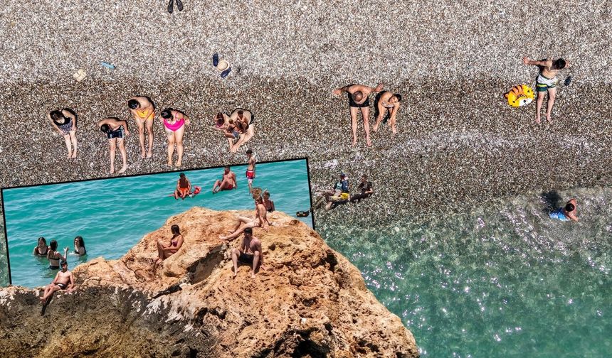 Antalya'da Bayram yoğunluğu! Sıcak havayı gören sahile koştu