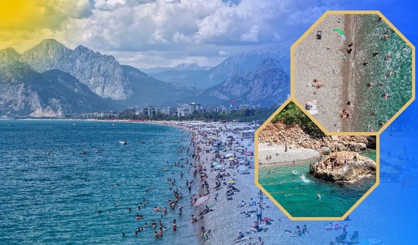 Antalya'da bayramın ilk gününde sahiller doldu taştı