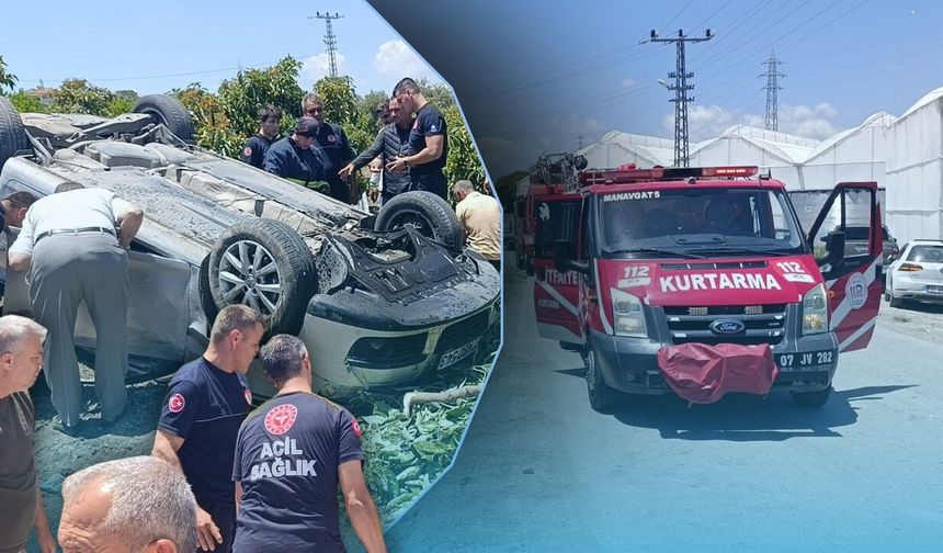Antalya'da kontrolden çıkan otomobil avokado bahçesine uçtu: 2 yaralı
