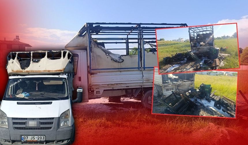 Antalya'da bahçedeki kamyonet alev alev yandı: Araç sahibinden şok iddia