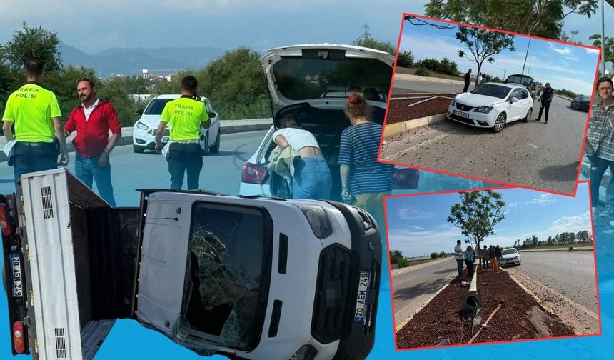 Antalya'daki feci kazada kamyonet yan döndü: 7 yaralı