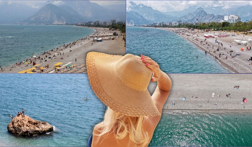 Antalya konyaaltı Sahili’nde tatilci yoğunluğu arttı!