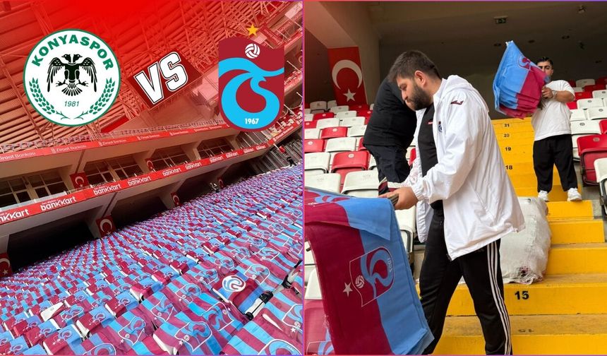 Antalyaspor stadı Trabzonspor bayraklarıyla donatıldı!