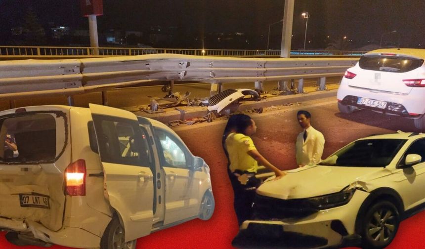 Antalya'da alkollü sürücü kaza yaptı: 1'i ağır 3 yaralı!